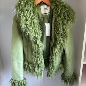 Green fur trimmed Urban Outfitters jacket